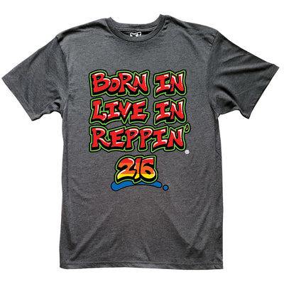 Charcoal Born In Live In Reppin' 216 t-shirt