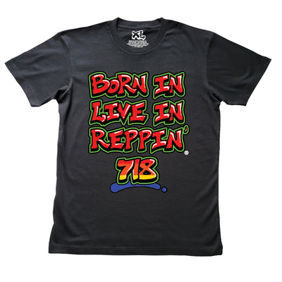 Black Born In Live In Reppin' 718 t-shirt