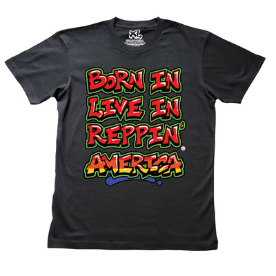 Black Born In Live In Reppin' America t-shirt