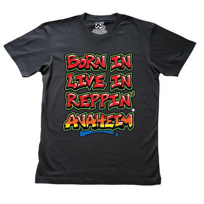 Black Born In Live In Reppin' Anaheim t-shirt