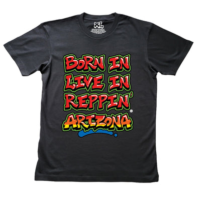 Black Born In Live In Reppin' Arizona t-shirt