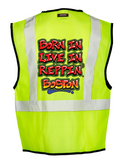 Lime Born In Live In Reppin' Boston Safety Vest Back