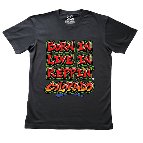 Black Born In Live In Reppin' Colorado t-shirt