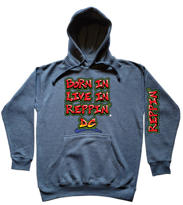 Blue Born In Live In Reppin' D.C. hoodie