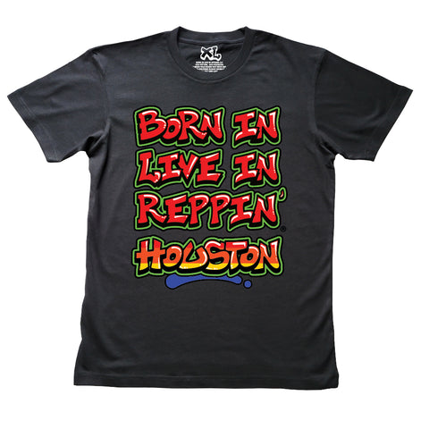 Black Born In Live In Reppin' Houston t-shirt