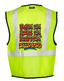 Lime Born In Live In Reppin' Illinois Safety Vest Back