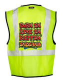 Lime Born In Live In Reppin' Indiana Safety Vest Back