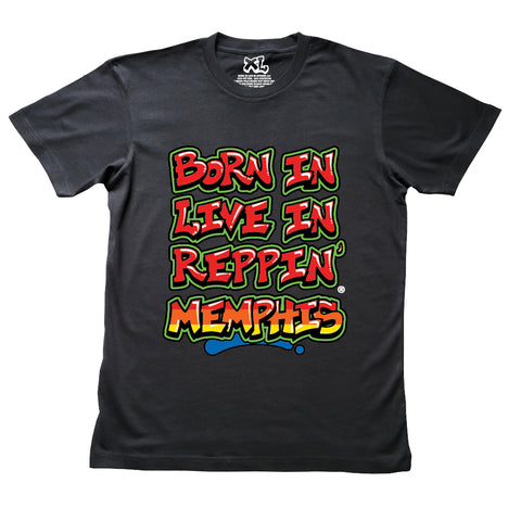 Black Born In Live In Reppin' Memphis t-shirt