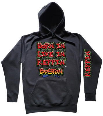 Black Born In Live In Reppin' Boston hoodie