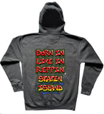 Charcoal Born In Live In Reppin' Staten Island hoodie back