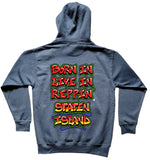 Blue Born In Live In Reppin' Staten Island hoodie back