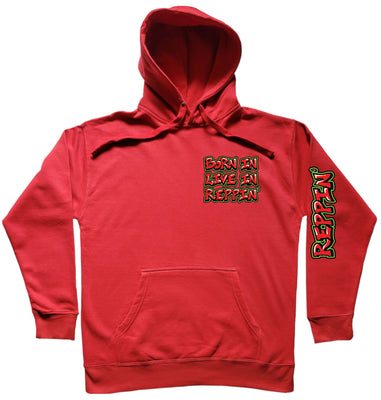 Red Born In Live In Reppin' Staten Island hoodie front